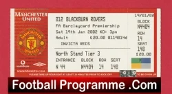 Manchester United v Blackburn Rovers 2002 - Match Ticket - football memorabilia