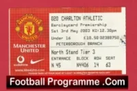 Manchester United v Charlton Athletic 2003 – Match Ticket