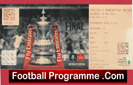 Manchester United v Chelsea 2018 - FA Cup Final Football Ticket - Image 2