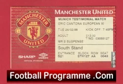Manchester United v Eric Cantona X1 1998 - Cantona Returns - football memorabilia
