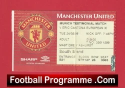 Manchester United v Eric Cantona X1 1998 - Treble Season - football memorabilia