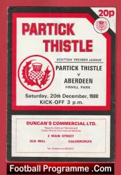 Partick Thistle v Aberdeen 1980 – Alex Ferguson Manager