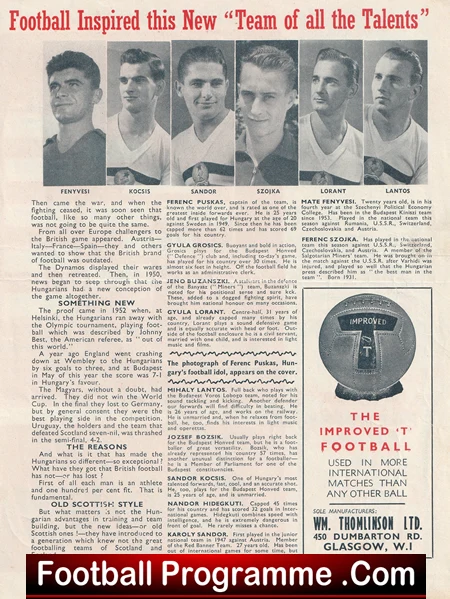 Scotland v Hungary 1954 - Hampden Park plus Puskas 1950s - Image 3