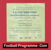 Southampton v Liverpool 1986 – FA Cup Semi Final Ticket