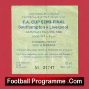 Southampton v Liverpool 1986 – FA Cup Semi Final Ticket