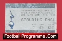 Tottenham Hotspur v Real Madrid 1985 – Match Ticket