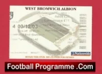 West Bromwich Albion v Manchester United 2003 – WBA Football Ticket