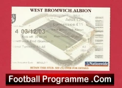 West Bromwich Albion v Manchester United 2003 - WBA Football Ticket - football memorabilia