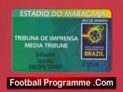 Manchester United v Vasco Da Gamma 2000 Brazil World Club Championship Press Ticket