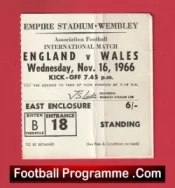 England v Wales 1966 – Football Match Ticket