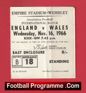 England v Wales 1966 – Football Match Ticket
