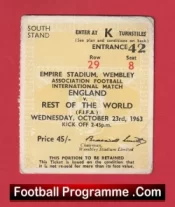 England v Rest Of The World 1953 – Football Ticket