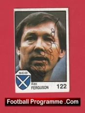Scotland Manager Alex Ferguson Autographed Signed Football Card 1986