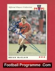 Manchester United Brian McClair Man Utd Signed Football Card Autograph