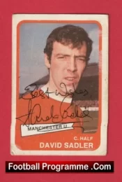 Manchester United David Sadler Autograph Signed Football Card Man Utd