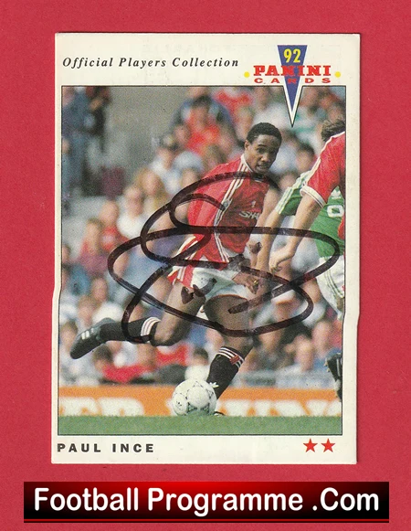 Manchester United Paul Ince Man Utd Signed Football Card Autographed - Image 2