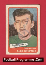 Manchester United Alex Stepney Autographed Signed Football Card Man Utd