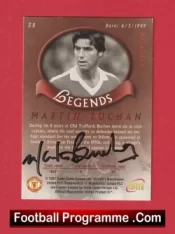 Manchester United Martin Buchan Autographed Signed Football Card Man Utd