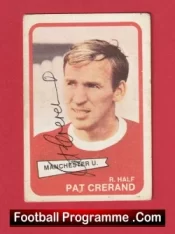 Manchester United Pat Crerand Autograph Signed Football Card Man Utd