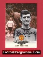 Manchester United Alex Stepney Autographed Signed Football Card Man Utd
