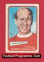 Manchester United Bobby Charlton Autograph Signed Football Card Man Utd