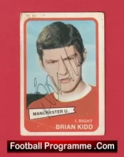 Manchester United Brian Kidd Autographed Signed Football Card Man Utd