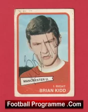 Manchester United Brian Kidd Autographed Signed Football Card Man Utd