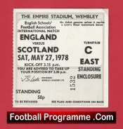 England v Scotland 1978 – Football Match Ticket