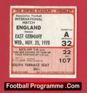 England v Germany 1970 – Football Ticket