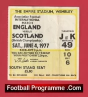 England v Scotland 1977 – Match Ticket