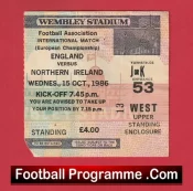 England v Northern Ireland 1986 – Match Ticket