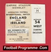 England v Ireland 1967 – Match Ticket