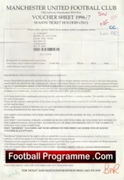 Manchester United Voucher sheet 1996/97 + some vouchers