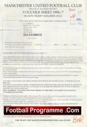 Manchester United Voucher sheet 1996/97 + some vouchers