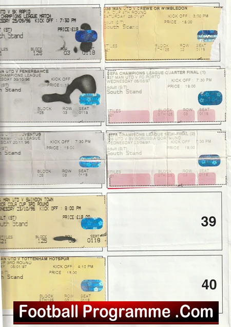 Manchester United Voucher sheet 1996/97 + some vouchers - Image 3