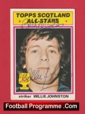 Scotland Willie Johnston Autograph Signed Football Card 1978