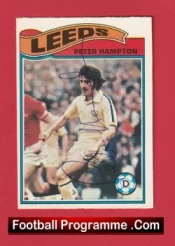 Leeds United Peter Hampton Autograph Signed Football Card 1970s