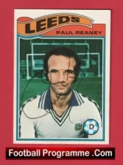 Leeds United Paul Reaney Autograph Signed Football Card 1970s
