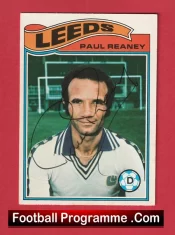 Leeds United Paul Reaney Autograph Signed Football Card 1970s