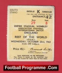 England v Rest Of The World 1953 – Football Ticket