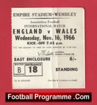 England v Wales 1966 – Football Match Ticket
