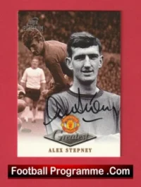 Manchester United Alex Stepney Autographed Signed Football Card Man Utd