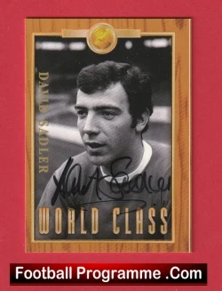 Manchester United David Sadler Autograph Signed Football Card Man Utd - football programme