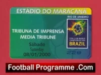 Manchester United v Vasco Da Gamma 2000 Brazil World Club Championship Press Ticket