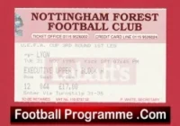 Nottingham Forest v Lyon 1995 – Football Match Ticket UEFA Cup
