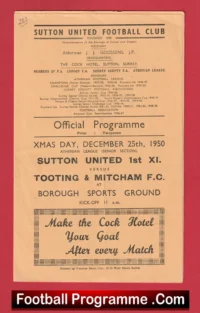 Sutton United v Tooting Mitcham 1950 – Brough Sports Ground