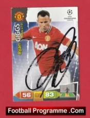 Manchester United Ryan Giggs Autograph Signed Football Card Man Utd