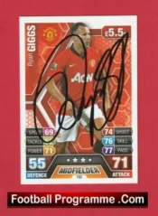 Manchester United Ryan Giggs Autograph Signed Football Card Man Utd