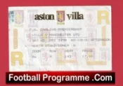 Aston Villa v Manchester United 1998 – Match Ticket Treble Season