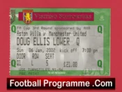 Aston Villa v Manchester United 2002 – Football Ticket